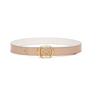Loewe Women Reversible Anagram Ellipse Belt in Smooth Calfskin-Beige E619244X63