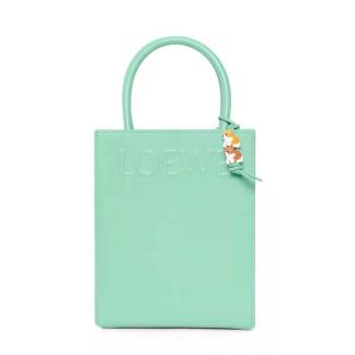 Loewe Women Standard A5 Tote in Sleek Calfskin-Aqua