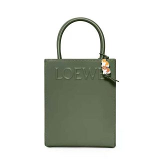Loewe Women Standard A5 Tote in Sleek Calfskin-Green