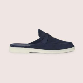 Loro Piana Unisex Babouche Charms Walk Loafers-Navy