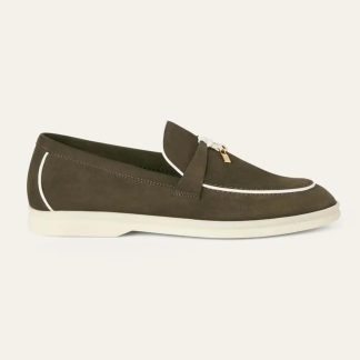 Loro Piana Unisex Summer Charms Walk Loafer-Dark Green FAL5899