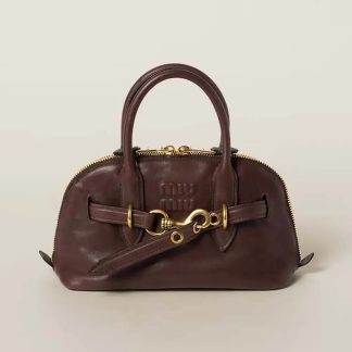 Miu Miu Women Aventure Nappa Leather Top-handle Bag-Bordeaux
