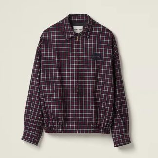 Miu Miu Women Checked Wool Blouson Jacket ML843