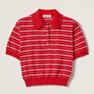 Miu Miu Women Cotton Knit Polo Shirt MML949_140V_F0011_S_OOO
