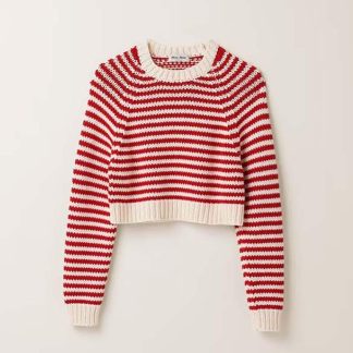 Miu Miu Women Cotton and Cashmere Sweater-Red