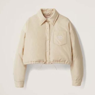 Miu Miu Women Cropped Technical Fabric Down Jacket