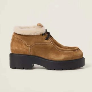 Miu Miu Women Faded Suede Booties 5T965D_X0O