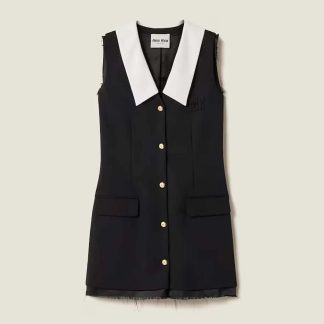 Miu Miu Women Grain De Poudre Wool Mini-dress MF5620