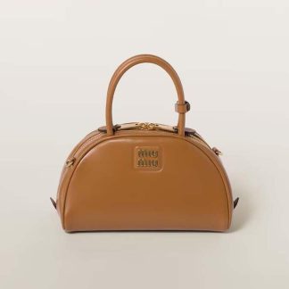 Miu Miu Women Medium Leather Top-handle Bag-Brown