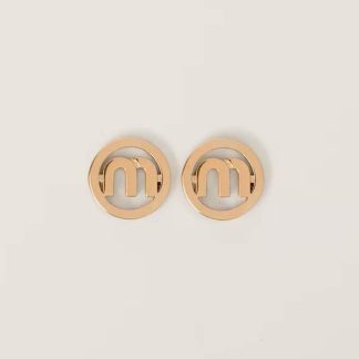 Miu Miu Women Metal Earrings Logo lasered on the Back