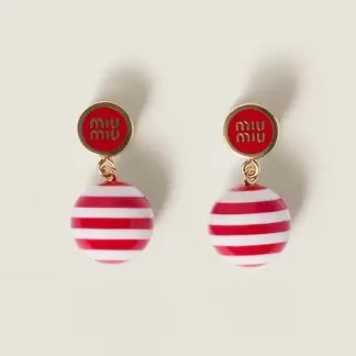 Miu Miu Women Metal and Pearl Earrings 5IO1102F79F0011