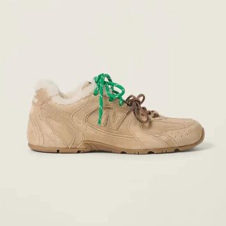 Miu Miu Women New Balance X Miu Miu 530 SL Bleached Leather Sneakers