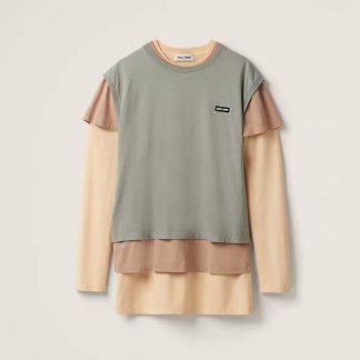 Miu Miu Women Set of 3 Jersey T-shirts with Logo Patch