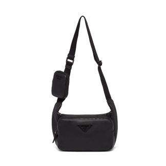 Prada Men Leather Shoulder Bag-Black