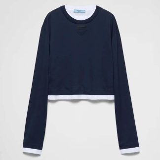 Prada Men Long-sleeved Jersey T-shirt 3466815ZGF0124SOOO