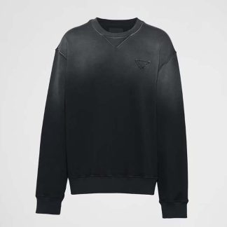 Prada Men Oversized Garment-dyed Cotton Sweatshirt