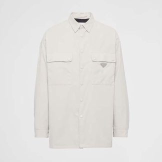 Prada Men Pinwale Corduroy Shirt-White