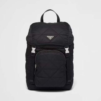 Prada Men Re-Nylon Backpack with Topstitching-Black