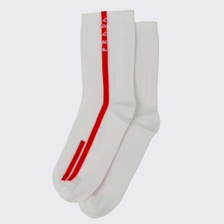 Prada Unisex Re-Nylon Knit Socks-White UCL379