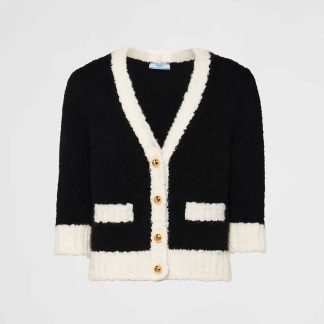 Prada Women Cashmere and Silk Cardigan-Black