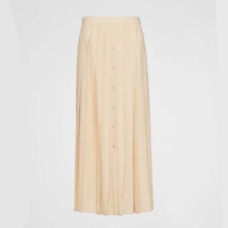 Prada Women Crêpe De Chine Jacquard Midi Skirt