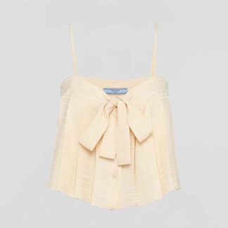 Prada Women Crêpe de Chine Jacquard Top
