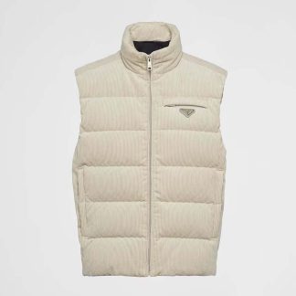 Prada Women Cropped Corduroy Down Vest