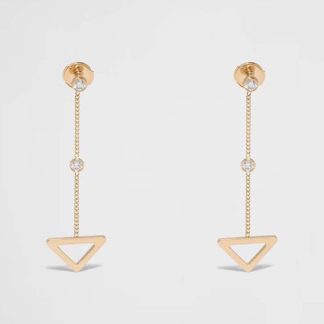 Prada Women Eternal Gold Cut-out Drop Earrings in Yellow Gold with Diamonds