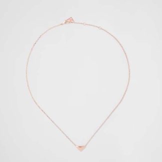 Prada Women Eternal Gold Necklace in Pink Gold with Nano Triangle Pendant