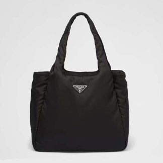 Prada Women Large Padded Re-Nylon Tote Bag-Black