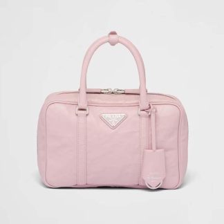 Prada Women Medium Antique Nappa Leather Top Handle Bag-Pink