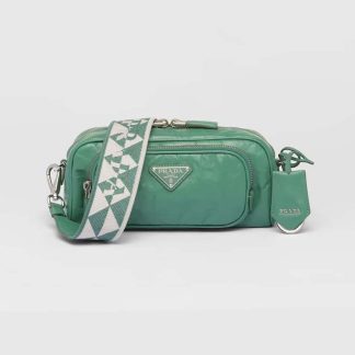 Prada Women Nappa Antique Leather Multi-Pocket Shoulder Bag-Green
