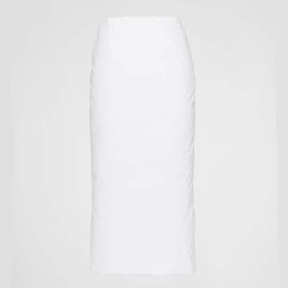 Prada Women Padded Cotton Pencil Skirt with Triangle Logo