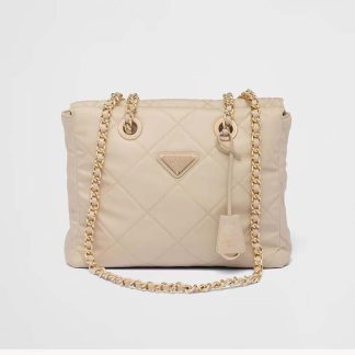 Prada Women Re-Edition 1995 Chaîne Re-Nylon Tote Bag-Beige