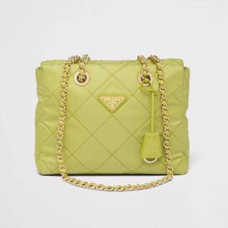 Prada Women Re-Edition 1995 Chaîne Re-Nylon Tote Bag-Lime