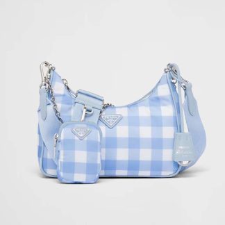 Prada Women Re-Edition 2005 Printed Re-Nylon Bag-Blue