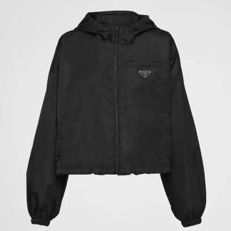 Prada Women Re-Nylon Cropped Jacket-Black 29X900
