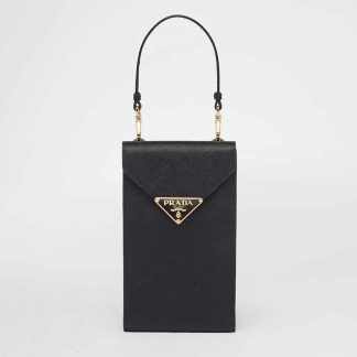 Prada Women Saffiano Leather Mini-Bag-Black