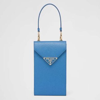 Prada Women Saffiano Leather Mini-Bag-Blue