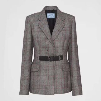 Prada Women Single-breasted Prince of Wales Jacket