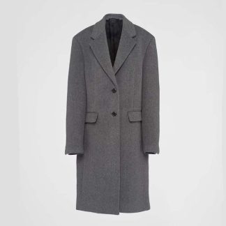 Prada Women Single-breasted Velour Coat