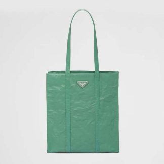 Prada Women Small Antique Nappa Leather Tote-Green