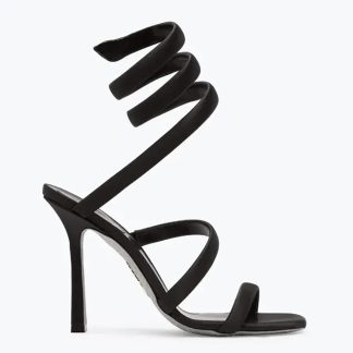 Rene Caovilla Women Cleopatra Black Satin Sandal 105 C12008105R0019999