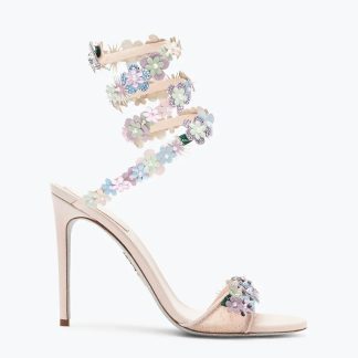 Rene Caovilla Women Roxanne Sandal with Multicolor Flowers 105 C11953PI01105Y198