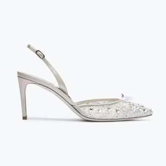 Rene Caovilla Women Silver Slingbacks Cinderella 75 C10884PI01075V351