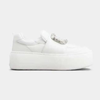 Roger Vivier Women Viv’ Up Sneakers in Leather-White