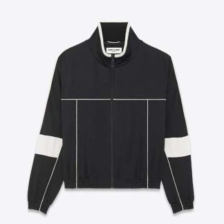 Saint Laurent YSL Men Saint Laurent Teddy Jacket in Satin Crepe-Black