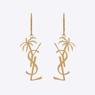 Saint Laurent YSL Women Cassandre Palm Earrings in Metal