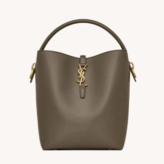 Saint Laurent YSL Women Le 37 in Shiny Leather-Dark Green