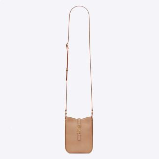 Saint Laurent YSL Women Le 5 à 7 Mini Vertical in Vegetable-Tanned Leather-Sandy